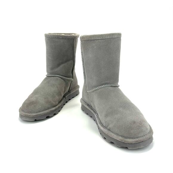 BearPaw Elle Big Girls Winter Boot Size 5 Gray Suede Wool Waterproof Short Boot - Picture 12 of 13
